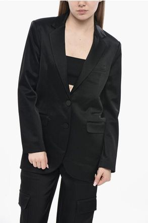 Michael Kors Oversized Satin Blazer with Flap Pockets size 38