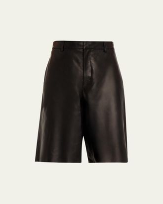 House of Dagmar Boxy Leather Shorts