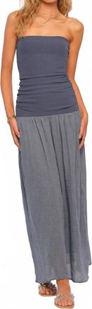 Heartloom Venus Strapless Maxi Dress In Blue