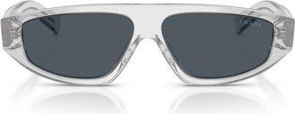 Prada 58mm Irregular Sunglasses in Crystal Grey /Dark Grey at Nordstrom
