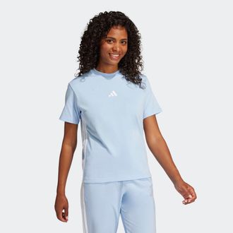 adidas T-Shirt ADIDAS SPORTSWEAR W 3S SJ T, Damen, Gr. XXL, blau (glow blau, wei&szlig;), Obermaterial: 100% Baumwolle, normal, Rundhals, Shirts T-Shirt