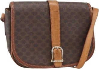 Celine Pre-owned Cross Body Bags, female, Brown, Size: ONE SIZE Pre-owned Vintage macadam shoulder bag