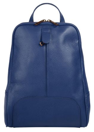 Samantha Look Cityrucksack SAMANTHA LOOK, Damen, Gr. B/H/T: 20cm x 32cm x 6cm, onesize, blau, Leder, Rindsleder, Rucks&auml;cke Cityrucksack, echt Leder, Made in Italy