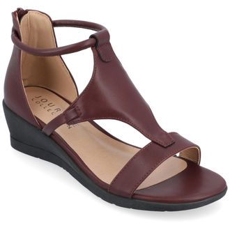 Journee Collection Women & apos;s Trayle Medium and Wide Width Wedge Sandals