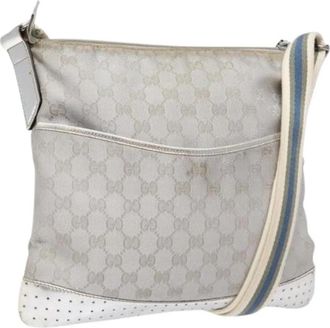Gucci Pre-owned Canvas gucci-bags - Dames - Vintage Schoudertas - Grijs - ONE Size - Leer - Vintage
