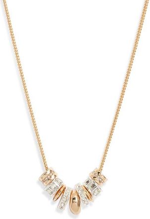 Nordstrom Crystal Disc Bead Necklace in Clear- Gold- Silver at Nordstrom