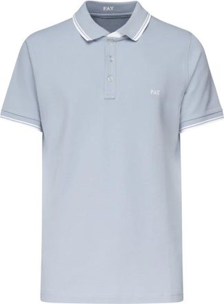 Fay Lichtblauwe Polo Shirt - Heren - Polos - Blauw - 3XL - Katoen - Tops