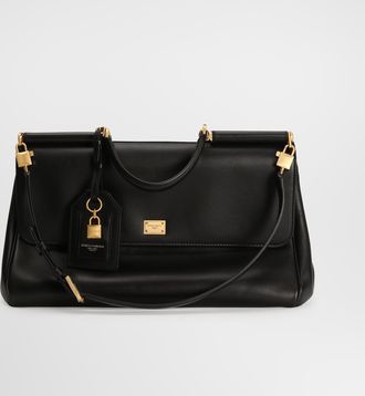 Dolce & Gabbana My Sicily Handbag In Plong&eacute; Calfskin - Woman Handbags Black Onesize