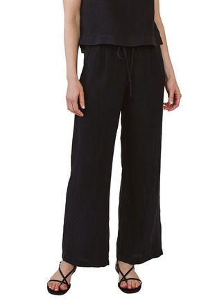 Bella Dahl Wide Leg Linen Pants in Black at Nordstrom, Size X-Small