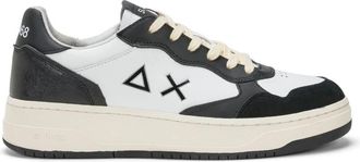 Sun 68 Zwarte leren casual sneaker heren - Heren - Sneakers - Zwart - 45 EU - Katoen - Schoenen