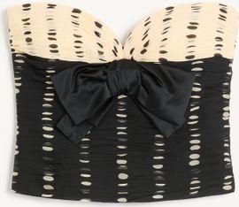 Valentino Top In Chiffon Stampa Plusdepois Donna NERO/BETULLA 36