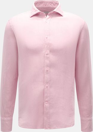 Braun Hamburg Men - Linen shirt shark collar rose