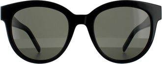 Saint Laurent Round Womens Black Grey Sunglasses - One Size