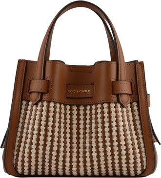 Pourchet Blossom Tress&eacute; - Dames - Handtassen - Bruin - ONE Size - Katoen - Tassen