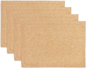 Solino Home Linen Placemats Set of 4, 14 x 19 Inch for Dining Table, Holiday and Everyday Table Decor - Athena in Golden Nugget at Nordstrom, Size