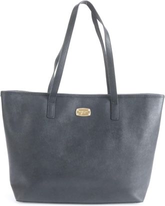 Michael Kors Black Leather Shoulder Bag Tote Bag (Pre-Owned)