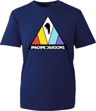 Generic Imagine Dragons Evolve Tour T-Shirt - Band Music Tee Dragons Triangle Logo Tee Top Unisex for Men and Women (Navy, 11 Years)