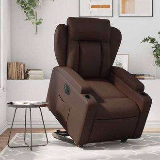 vidaXL Vidaxl - Sill&oacute;n Reclinable Elevable El&eacute;ctrico De Cuero Sint&eacute;tico Marr&oacute;n