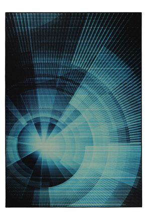 Wecon Home Alfombra estilo gamer con dise&ntilde;o azul 110x160