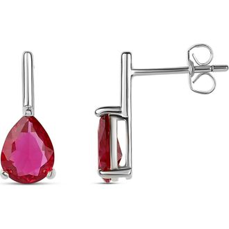 SHYMI Pear Stone Mini Drop Earrings in Pink Silver at Nordstrom