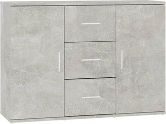 vidaXL Sideboard Concrete Grey 91x29.5x65 cm Engineered Wood Vidaxl