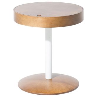 Beliani Mesa De Centro De Madera Oscura Redonda &Oslash; 40 Cm Almacenamiento Estilo Escandinavo Moderno Oregon