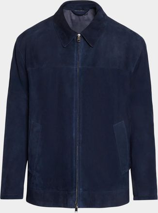 Brioni Men & apos;s Suede Zip-Up Jacket
