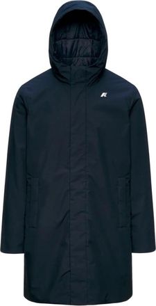 K-Way Thomas Warm Micro Canvas Parka - Heren - Mantels - Blauw - Maat: 2XL