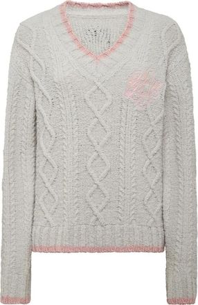 Philipp Plein V-neck Truien - Dames - V-hals truien - Grijs - M - Truien & Vesten