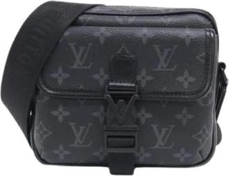 Louis Vuitton Pre-owned Monogram Eclipse Get Away Messenger Shoulder Bag - Heren - Vintage Schoudertas - Zwart - ONE Size - Vintage