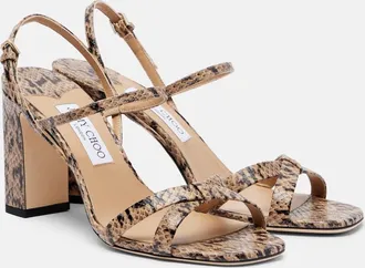 Jimmy Choo London Elsy snake-effect leather slingback sandals