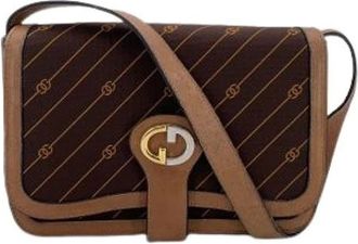 Gucci Pre-owned Shoulder Bags, female, Brown, Size: ONE SIZE Pre-owned Canvas Shoulder Bag