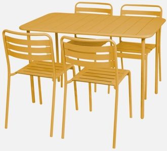 Sweeek Mesa De Jard&iacute;n Metal Con 4 Sillas