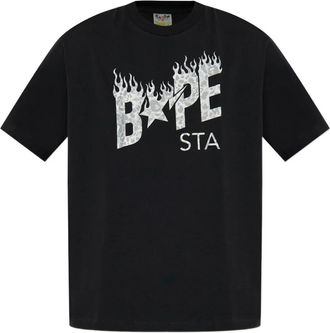 A Bathing Ape Bape STA leopard-print T-shirt - Black
