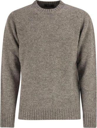 PESERICO Speckled Crew Neck Sweater - Heren - Ronde hals truien - Grijs - M - Wol - Truien & Vesten