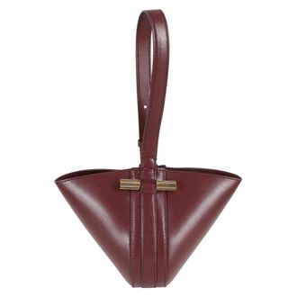 Victoria Beckham Handbags, female, Red, Size: ONE SIZE Burgundy Leather Mini Dia Pouch