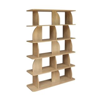 Sweeek Estanter&iacute;a, biblioteca con decoraci&oacute;n estilo madera, 5 niveles, marr&oacute;n