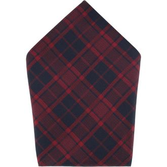 Trafalgar Store Kincade Red Blackwatch Plaid Silk Pocket Square in Red Plaid at Nordstrom