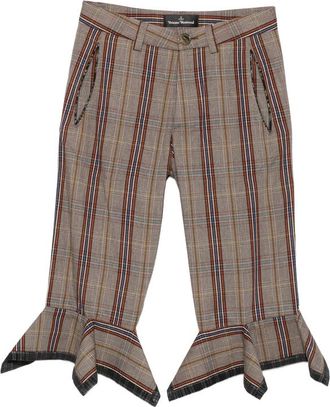Vivienne Westwood Checked-pattern Ruffled Crop Trousers