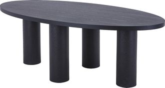 Vente-Unique Mesa de comedor para 8 personas chapado de fresno - Negro - FALYN