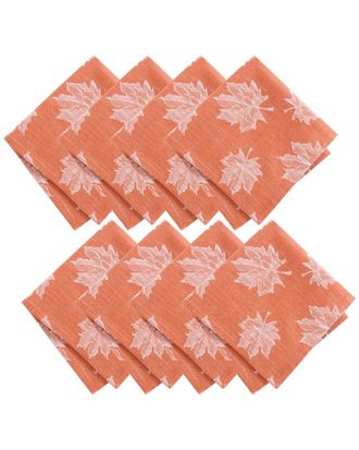 Elrene Set Of 8 Falling Leaves Jacquard Napkins