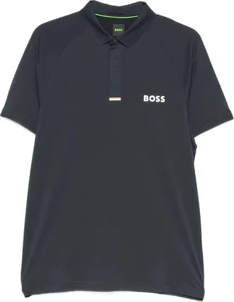 HUGO BOSS Logo-print Raglan-sleeve Polo Shirt