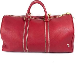 Louis Vuitton Red Color Leather Boston Bag (Pre-Owned)
