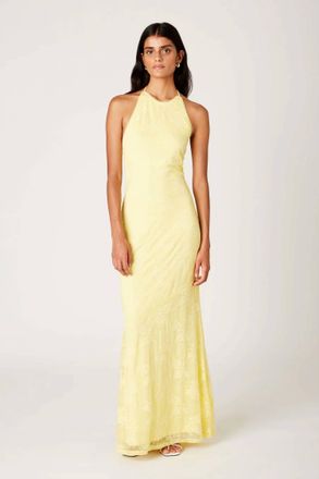 Nia Glen Dress With Thigh-High Slit In Butter