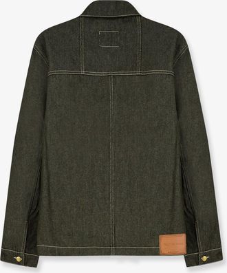 Walk In Paris Mens Denim Jacket Carpenter Green Cotton