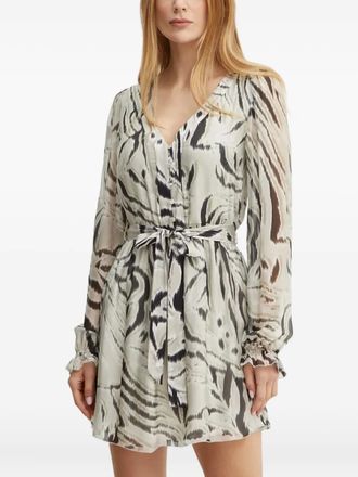 Guess Co Mini-jurk met zebraprint en ceintuur - Beige