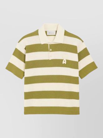 Ami polo shirt collar short sleeves striped