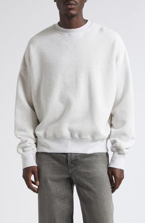 Golden Goose Gender Inclusive Star Oversize Distressed Crewneck Sweatshirt in Vintage Gray Melange at Nordstrom, Size Xx-Large