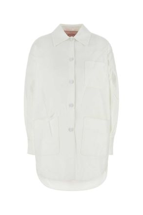 Valentino Garavani Womens White Cotton Blend Oversize Jacket - Size EU 32 (Womens)