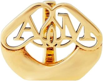 Alexander McQueen Alexander McQueen Ringe - Seal Logo Ring - Gr. 15 - in Gold - für Damen